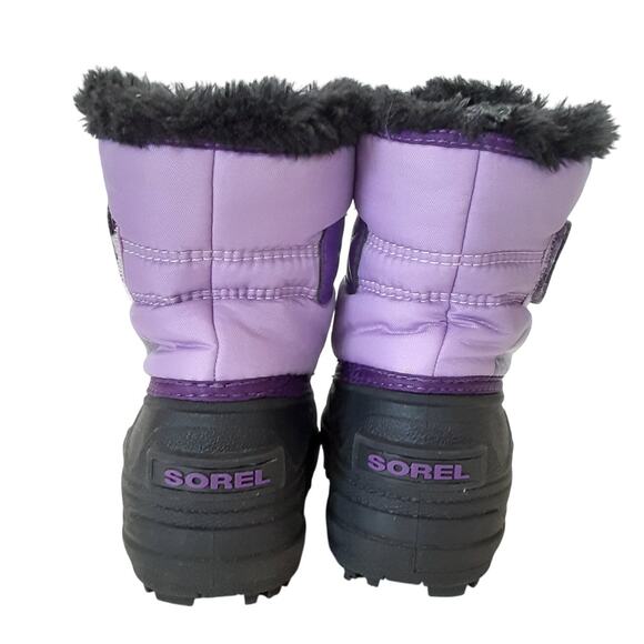 Sorel Snow Commander Snow Boots Girls 7 Purple Sherpa Winter Boot Insulated - Picture 5 of 9